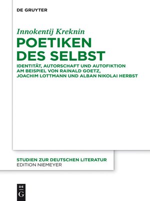 cover image of Poetiken des Selbst